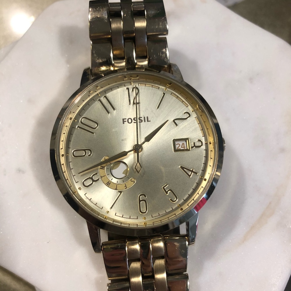 Fossil Gold oversized boyfriend watch